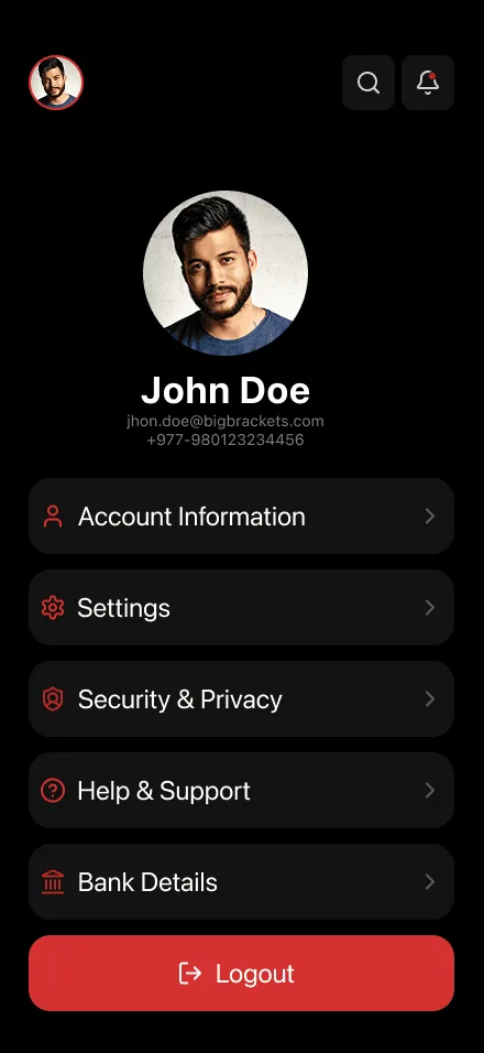 Crypto app screen