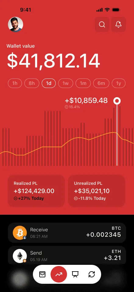 Crypto app screen