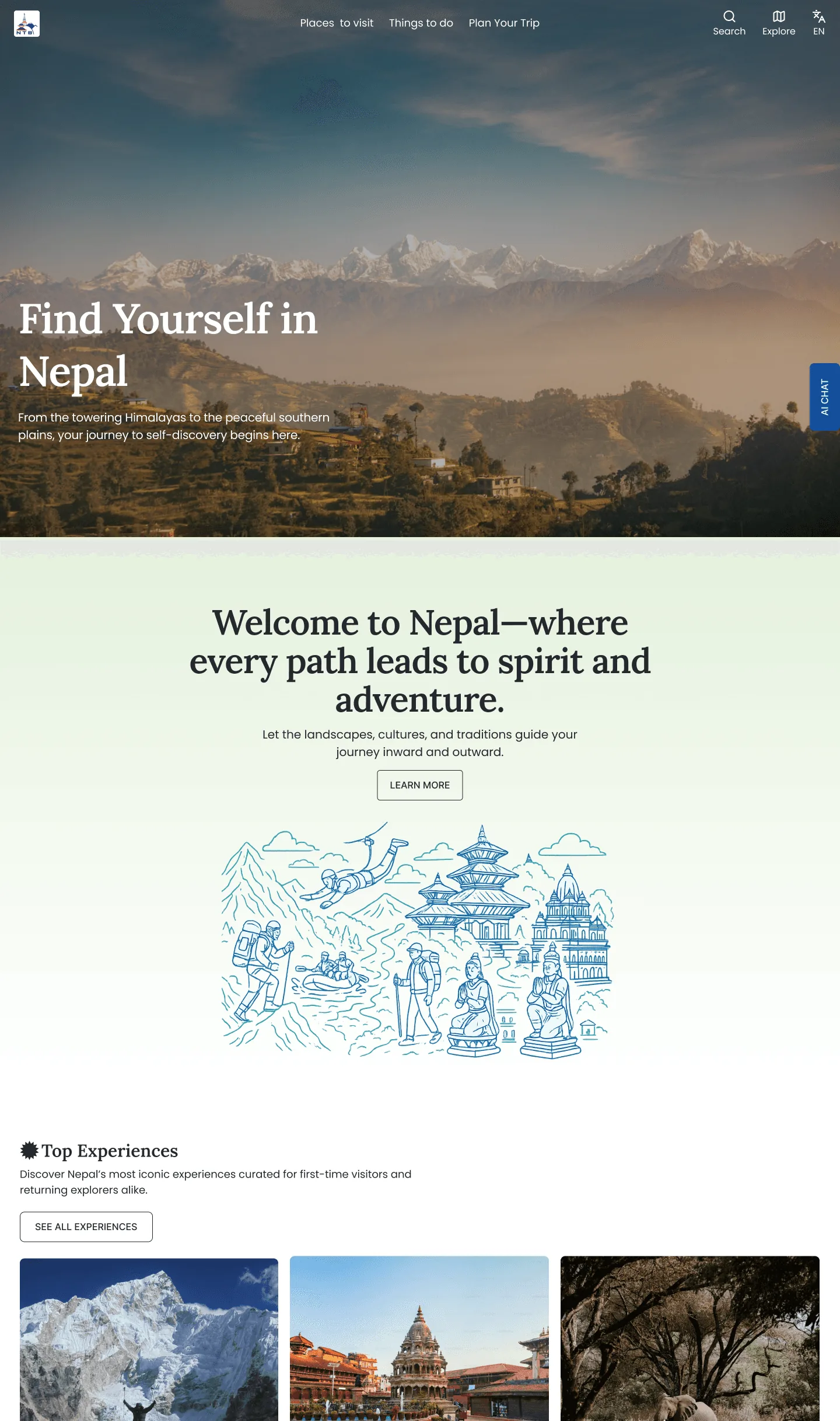 Redesigned homepage overview