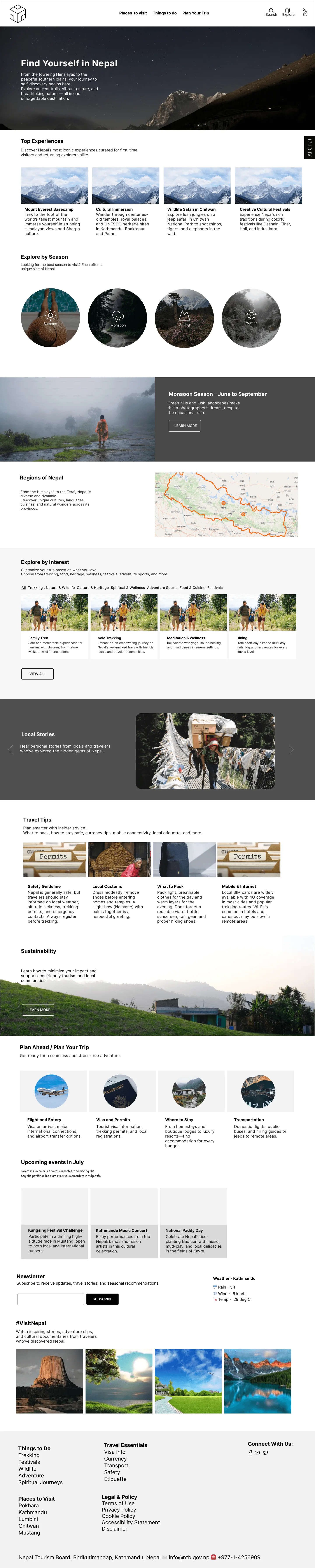 Full homepage design, scrollable