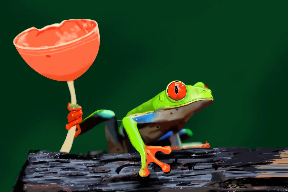 Tree frog digital painting